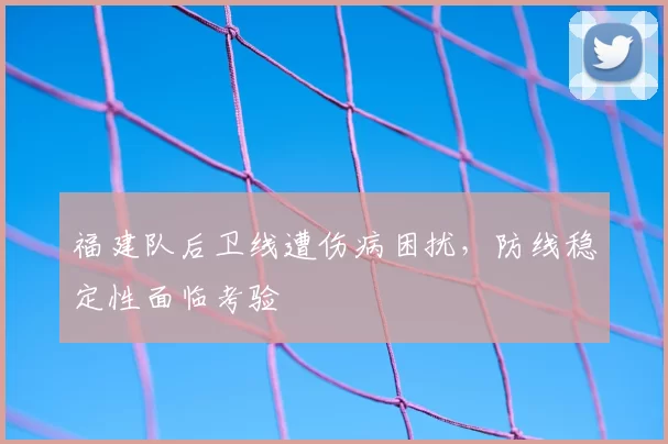 福建队后卫线遭伤病困扰,防线稳定性面临考验